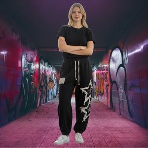 POL Black Star Embellished Joggers